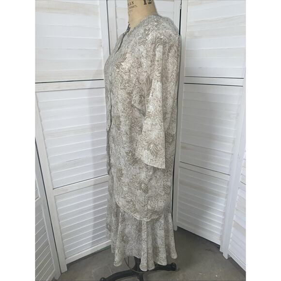 Vintage 80s Miss Oops California 2 Piece Dress Set Skirt Blouse Floral USA Med - Picture 7 of 10